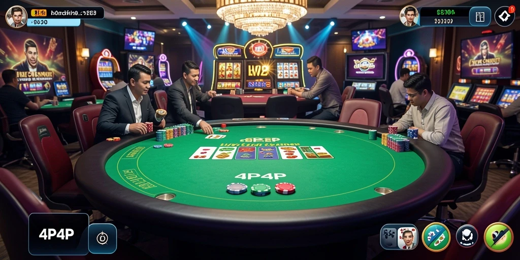 Gameplay Live Casino 4P4P dengan dealer langsung dan suasana kasino nyata.