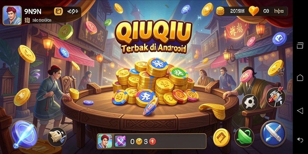 Tampilan gameplay seru di 9N9N dengan suasana kompetitif QiuQiu.