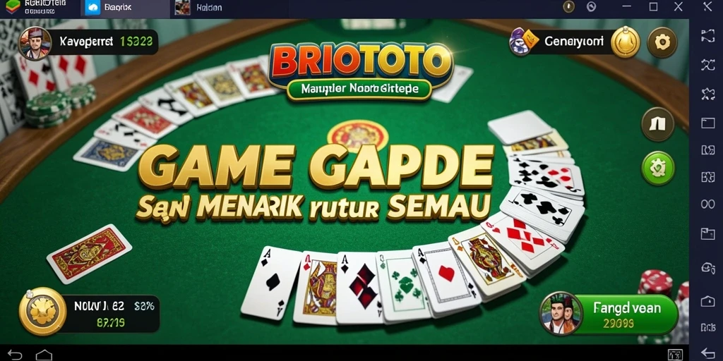 Tangkapan layar gameplay BRIOTOTO menampilkan keseruan bermain Gaple.
