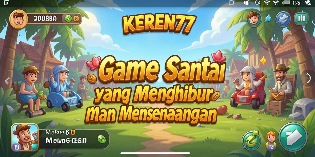 Tampilan gameplay KEREN77 yang penuh warna dan menyenangkan.